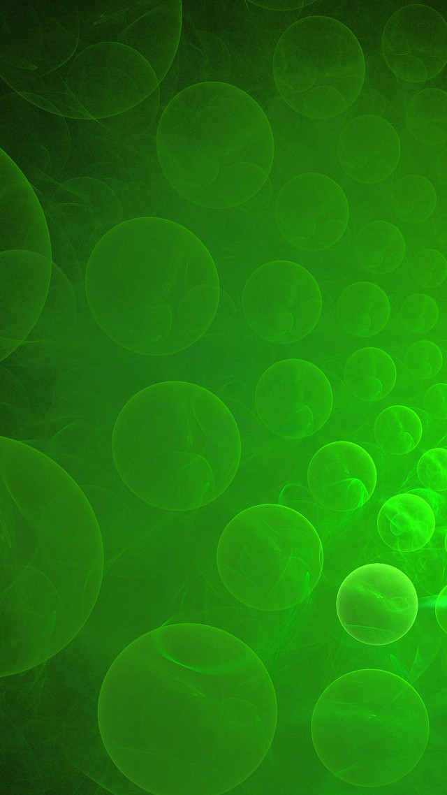 Green background bubbles water surface free wallpaper for mobile - medium preview image