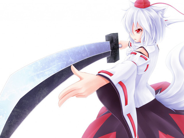 Anime character holding sword blade free wallpaper for desktop - medium preview image