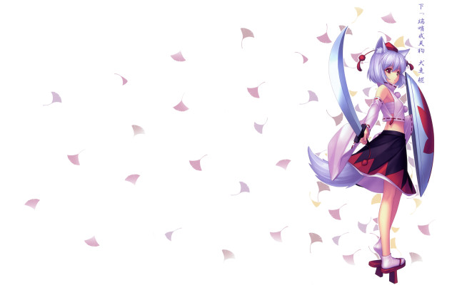 Anime girl sword dress bow free wallpaper for desktop - medium preview image