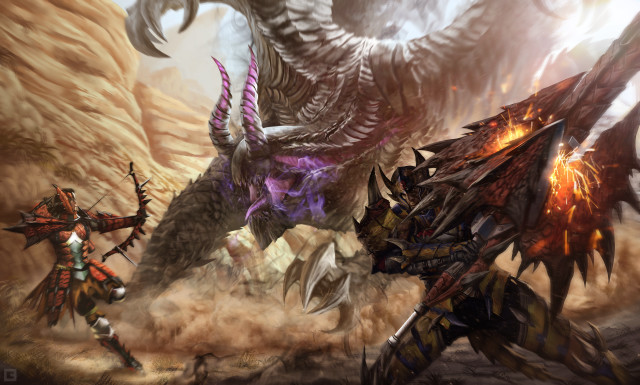 Demonic creatures attacking demon desert free wallpaper for desktop - medium preview image