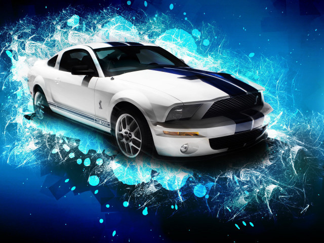 White car blue background paint free wallpaper for desktop - medium preview image