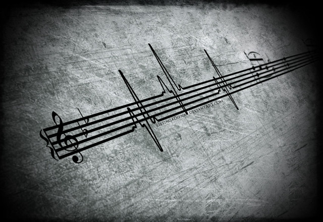 Musical note grunge background black free wallpaper for desktop - medium preview image