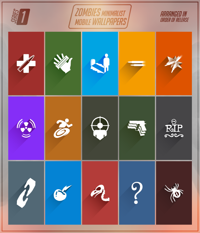 Colored squares symbols long shadow free wallpaper for tablet - medium preview image