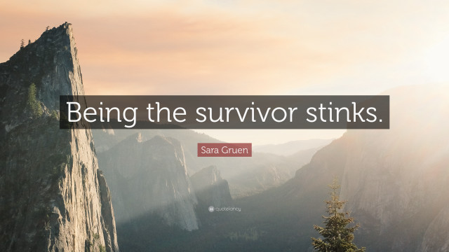 Survivor quote mountain sunset inspirational free wallpaper for desktop - medium preview image