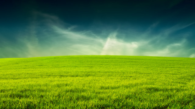 Green field sky clouds background #2 free wallpaper for desktop - medium preview image