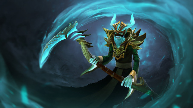 Fantasy character staff spear blue free wallpaper for desktop - medium preview image