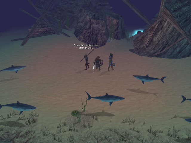 Beach people sharks ocean night free wallpaper for desktop - medium preview image
