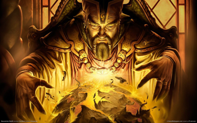 Man beard golden outfit glowing free wallpaper for desktop - medium preview image