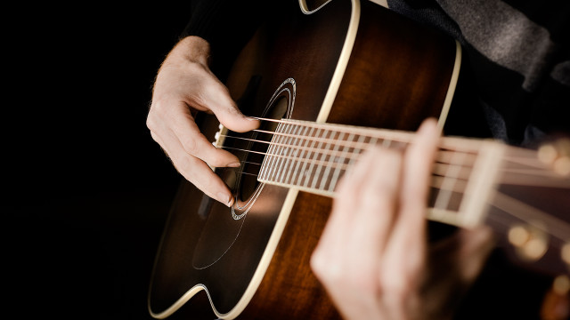 Guitar player hands strings black free wallpaper for desktop - medium preview image