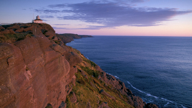 Lighthouse cliff ocean sunset pink #3 free wallpaper for desktop - medium preview image