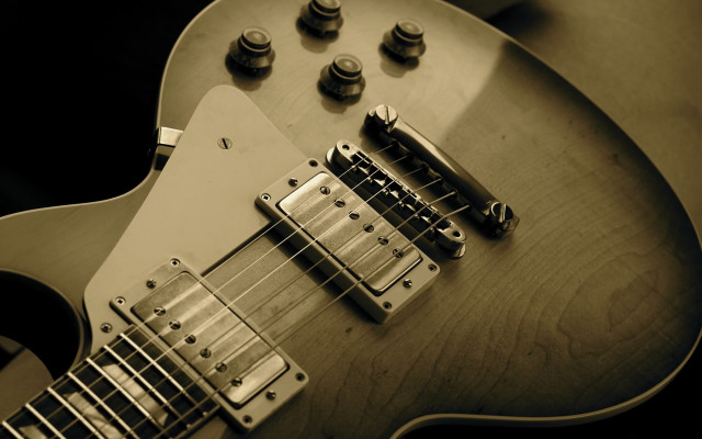 Guitar black white photo neck free wallpaper for desktop - medium preview image