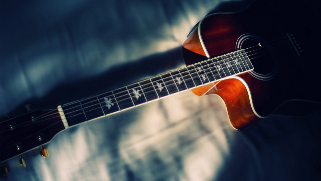 Guitar white sheet held up free wallpaper for desktop - medium preview image