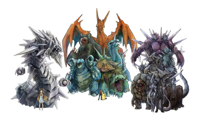 Monsters with horns and wings free wallpaper for desktop - medium preview image