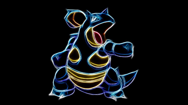 Glowing dog black background white free wallpaper for desktop - medium preview image