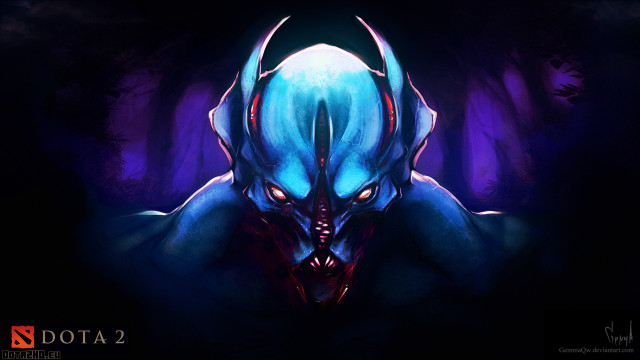 Blue alien red head black free wallpaper for desktop - medium preview image