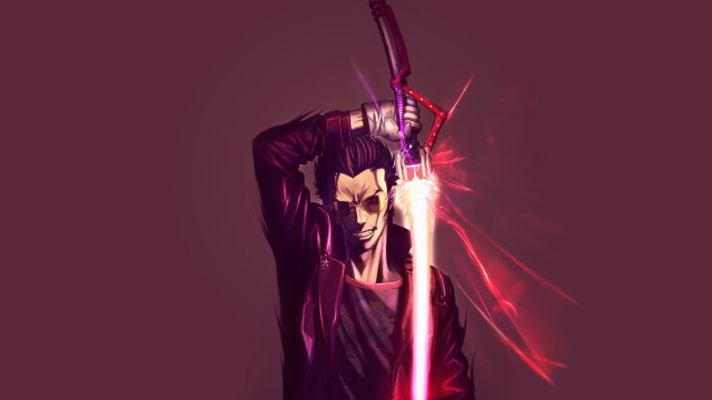 Man holding light saber skull free wallpaper for desktop - medium preview image