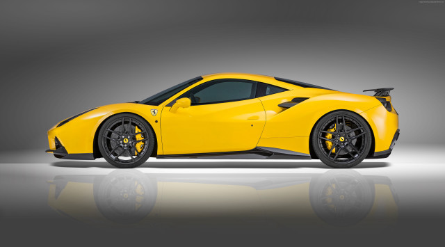 Yellow sports car studio reflective free wallpaper for desktop - medium preview image