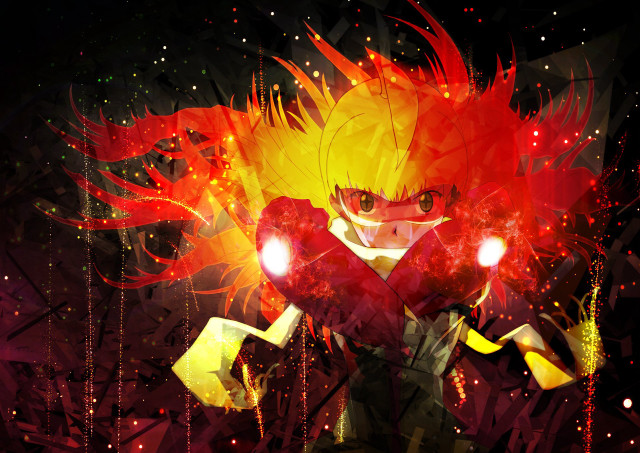 Woman red hair yellow red free wallpaper for desktop - medium preview image