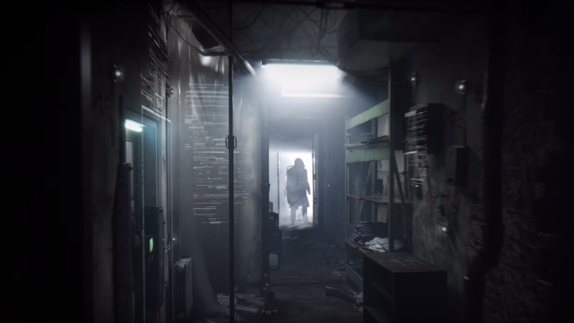 Person walking dark hallway light free wallpaper for desktop - medium preview image