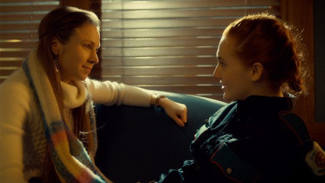 Women couch talking room blinds free wallpaper for desktop - medium preview image