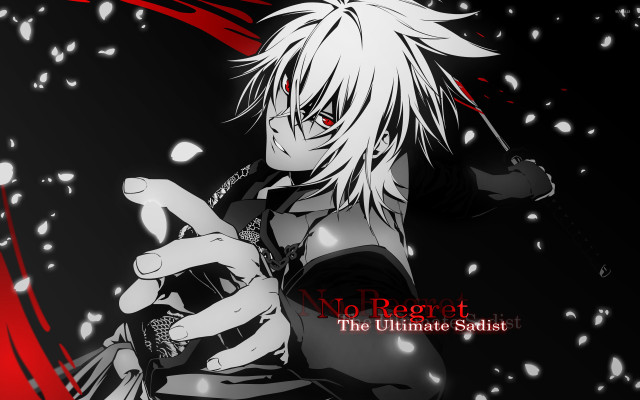 Anime whitehair redeyes cellphone blackbackground free wallpaper for desktop - medium preview image