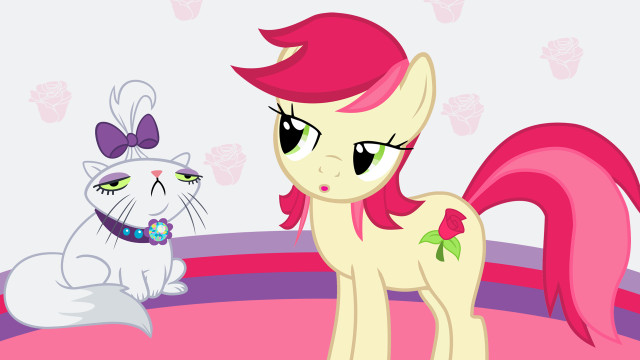 Pink pony white cat circle free wallpaper for desktop - medium preview image