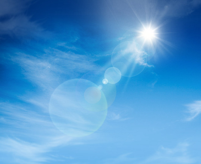 Clear blue sky bright sun free wallpaper for desktop - medium preview image