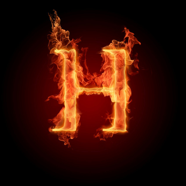 Fire letter h black red free wallpaper for tablet - medium preview image