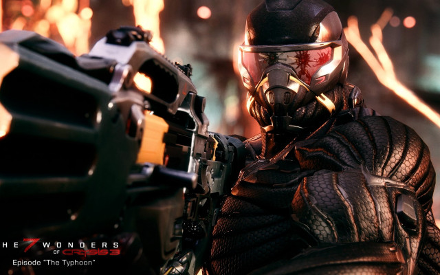 Man helmet gun futuristic flames free wallpaper for desktop - medium preview image