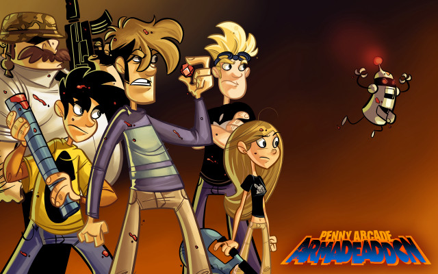 Cartoon characters red background guitar free wallpaper for desktop - medium preview image