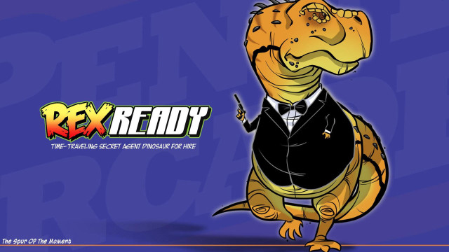 Dinosaur tuxedo bowtie microphone cartoon free wallpaper for desktop - medium preview image