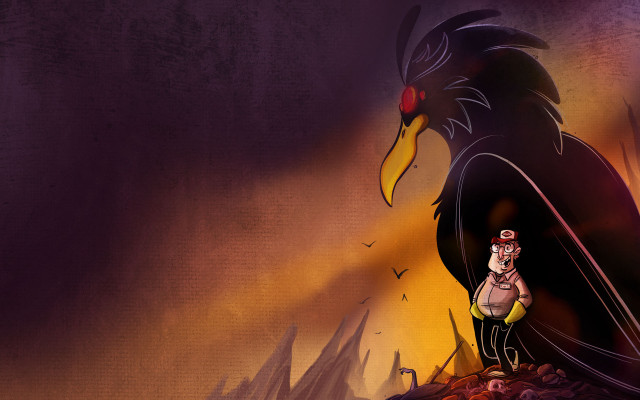 Cartoon character bird red beak free wallpaper for desktop - medium preview image