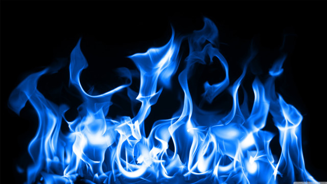 Blue fire flame black background free wallpaper for desktop - medium preview image