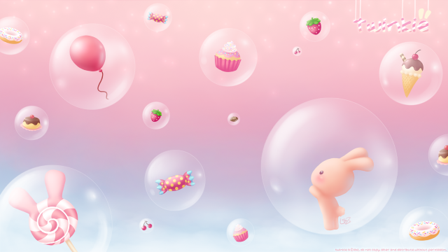 Pink background bubbles fun playful free wallpaper for desktop - medium preview image