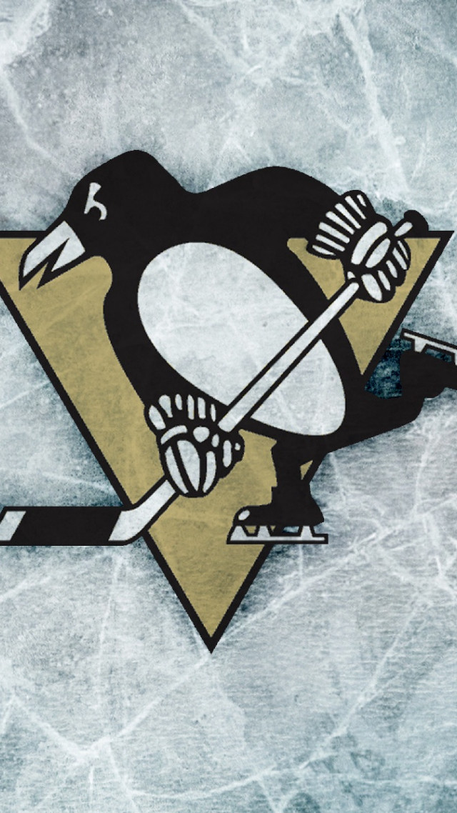 Hockey logo penguin holding stick free wallpaper for mobile - medium preview image