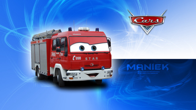 Red truck face car logo free wallpaper for desktop - medium preview image