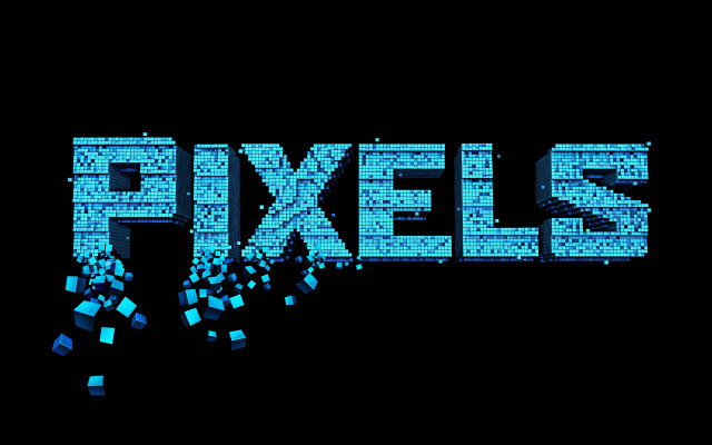 Pixel text effect black background free wallpaper for desktop - medium preview image