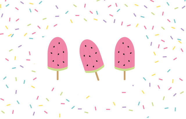 Three popsicles sprinkles summer food free wallpaper for desktop - medium preview image