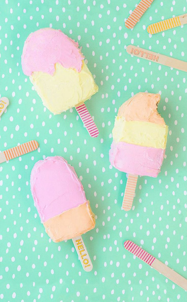 Three popsicles colorful ice cream free wallpaper for mobile - medium preview image