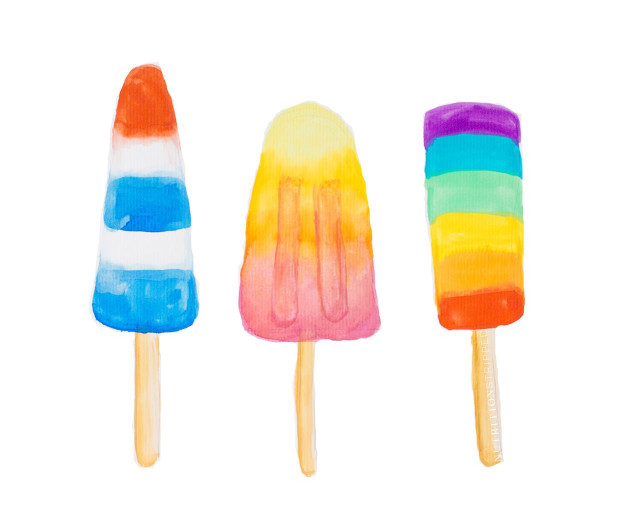 Three popsicles different colors ice free wallpaper for desktop - medium preview image