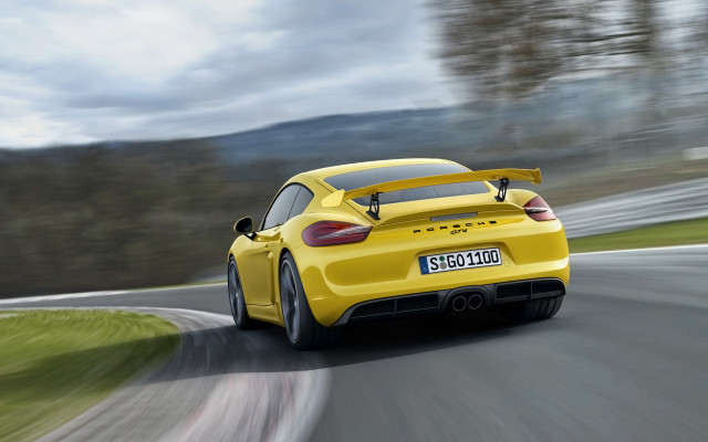 Yellow sports car driving road #2 free wallpaper for desktop - medium preview image
