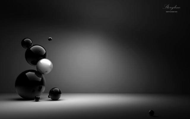 Black white balls air spotlight free wallpaper for desktop - medium preview image