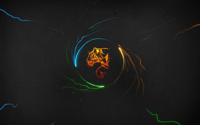 Colorful light painting dragon dark free wallpaper for desktop - medium preview image