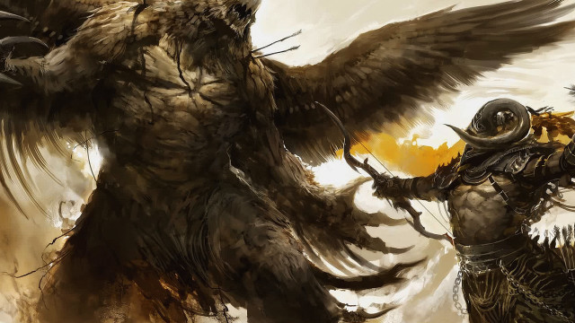 Man large bird giant bird free wallpaper for desktop - medium preview image