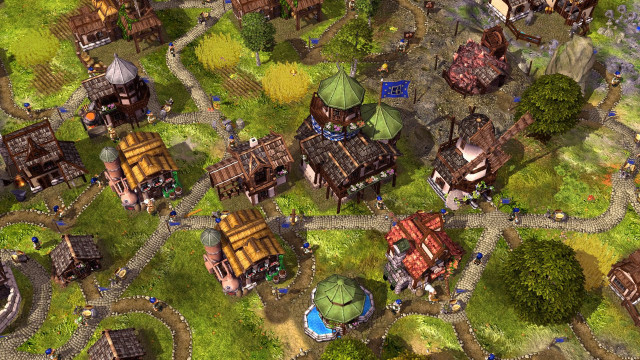 Town trees buildings screenshot nature free wallpaper for desktop - medium preview image