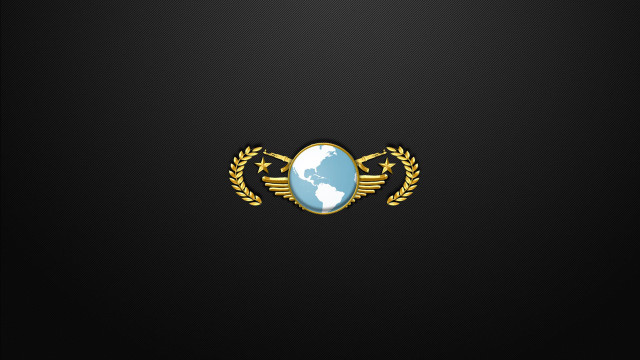 Black background gold emblem globe free wallpaper for desktop - medium preview image