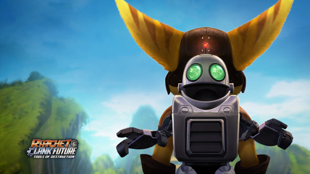 Robot green eyes yellow wing free wallpaper for desktop - medium preview image