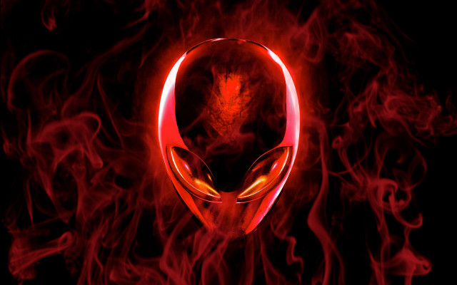 Red alien head black background #2 free wallpaper for desktop - medium preview image