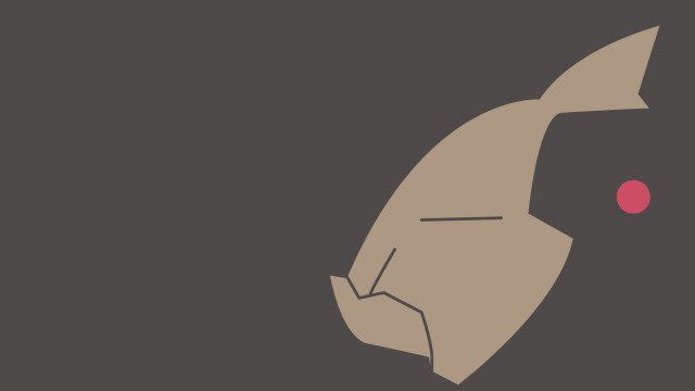 Stylized fish red dot black free wallpaper for desktop - medium preview image