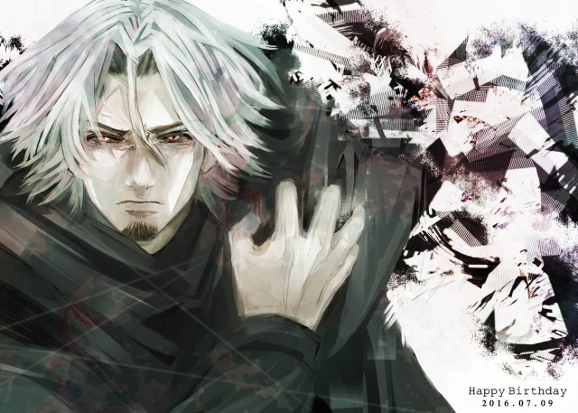 Man white hair black coat free wallpaper for desktop - medium preview image